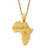 Africa Map Pendant Necklaces With Egyptian Queen