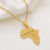 Africa Map Pendant Necklaces With Egyptian Queen