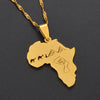 Africa Map Pendant Necklaces With Egyptian Queen