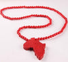 Wooden Africa Map Pendant Necklace