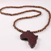 Wooden Africa Map Pendant Necklace